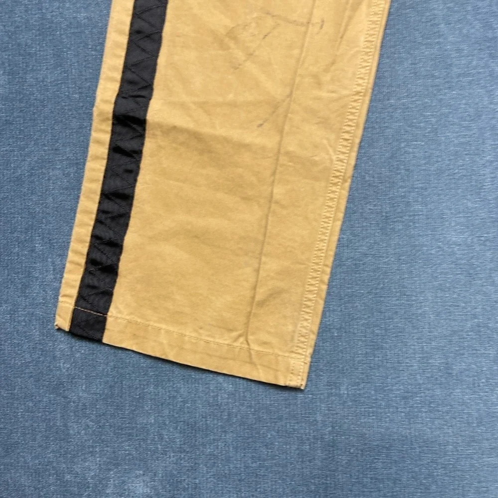 Fairplay All Is Fair Pants Mens 32 Beige Straight Leg Regular Fit Black Stripe